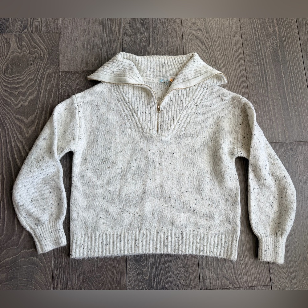C&C California Speckled Half Zip Sweater Size Large